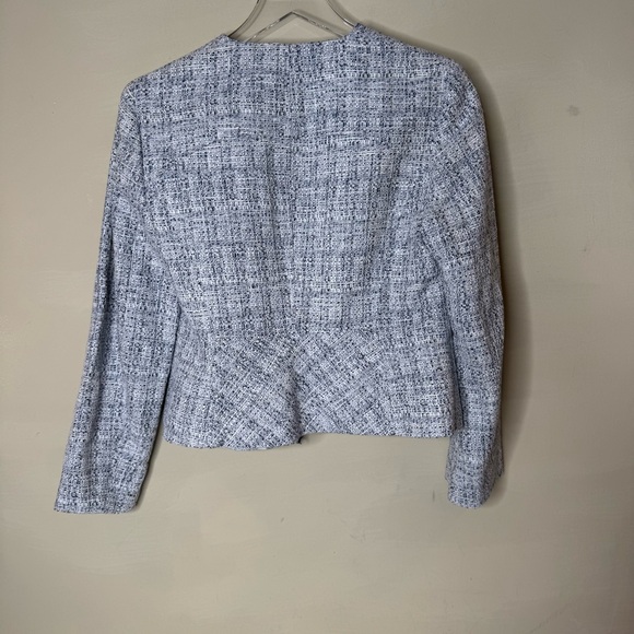 Banana Republic Light Blue Tweed Jacket Size 6 - Picture 4 of 10